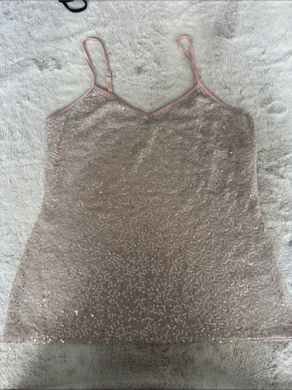 Express Sequin Cami Tank Top - Light Pink